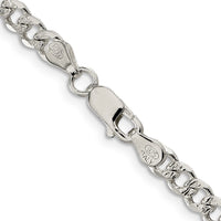 Sterling Silver 4.5mm Pavé Curb Chain