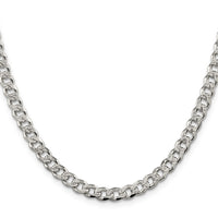 Sterling Silver 5.5mm Pavé Curb Chain