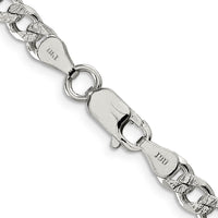 Sterling Silver 5.5mm Pavé Curb Chain