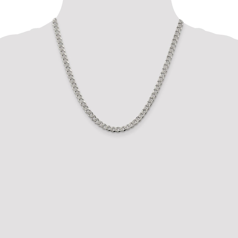 Sterling Silver 5.5mm Pavé Curb Chain