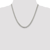 Sterling Silver 5.5mm Pavé Curb Chain