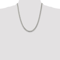 Sterling Silver 5.5mm Pavé Curb Chain