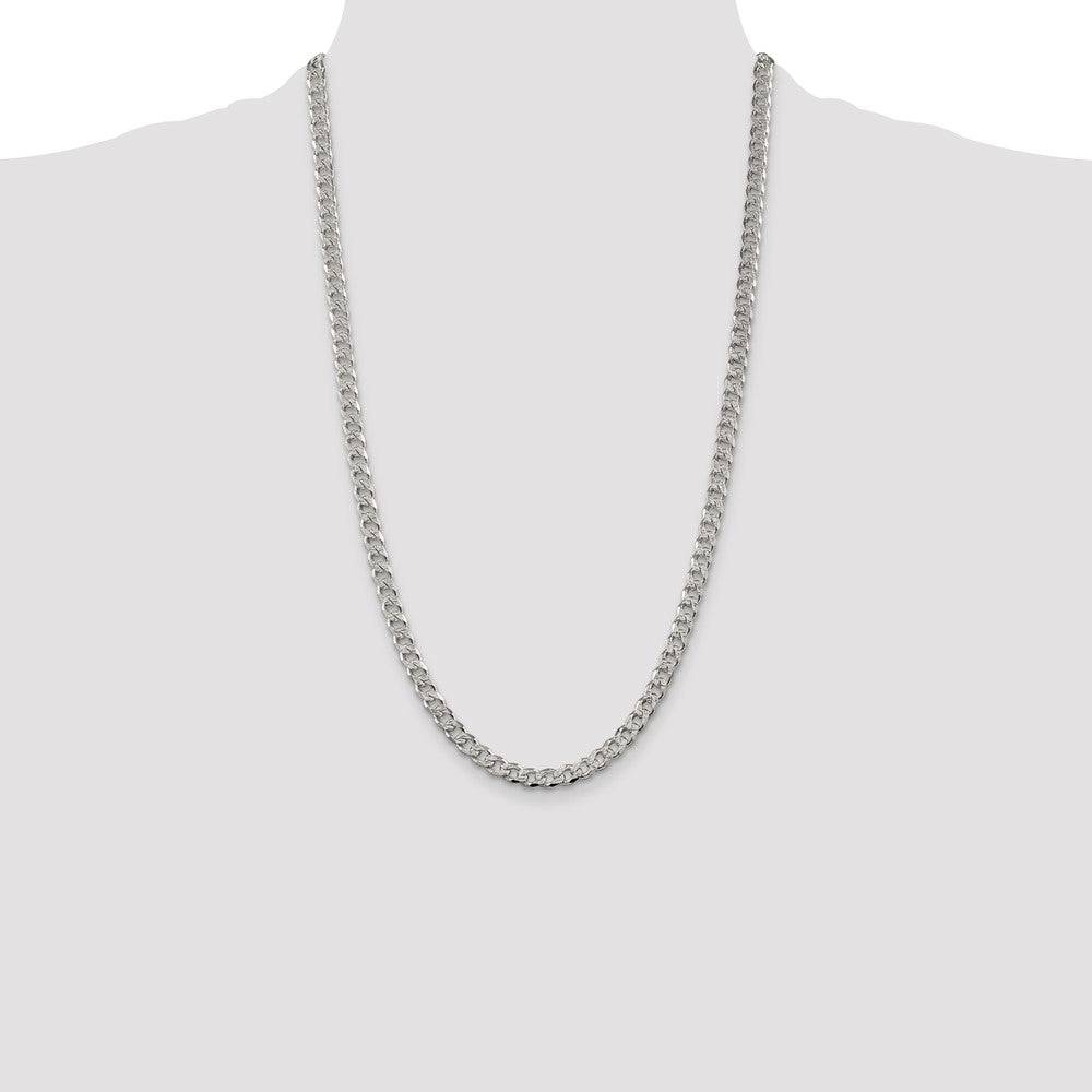 Sterling Silver 5.5mm Pavé Curb Chain