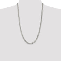 Sterling Silver 5.5mm Pavé Curb Chain