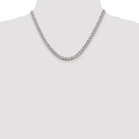 Sterling Silver Rhodium-plated 5.5mm Pavé Curb Chain