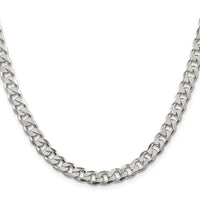 Sterling Silver 7mm Pavé Curb Chain