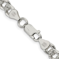 Sterling Silver 7mm Pavé Curb Chain