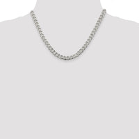 Sterling Silver 7mm Pavé Curb Chain