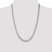 Sterling Silver 7mm Pavé Curb Chain