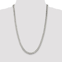 Sterling Silver 7mm Pavé Curb Chain