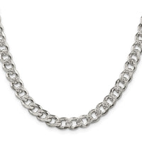 Sterling Silver 7.5mm Pavé Curb Chain