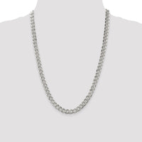 Sterling Silver 7.5mm Pavé Curb Chain