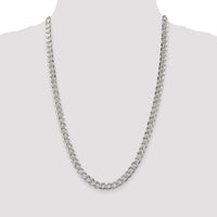 Sterling Silver 7.5mm Pavé Curb Chain