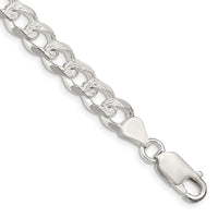 Sterling Silver 7.5mm Pavé Curb Chain