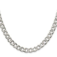 Sterling Silver 8.3mm Pavé Curb Chain