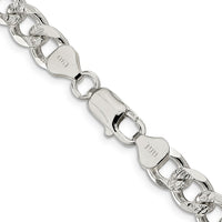 Sterling Silver 8.3mm Pavé Curb Chain
