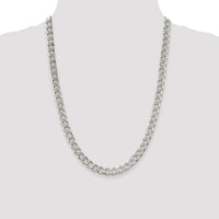 Sterling Silver 8.3mm Pavé Curb Chain