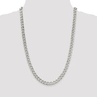 Sterling Silver 8.3mm Pavé Curb Chain