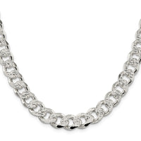 Sterling Silver 11.0mm Pavé Curb Chain