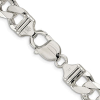Sterling Silver 11.0mm Pavé Curb Chain