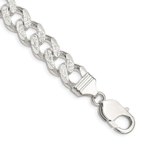 Sterling Silver 11.0mm Pavé Curb Chain