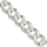 Sterling Silver 11.0mm Pavé Curb Chain