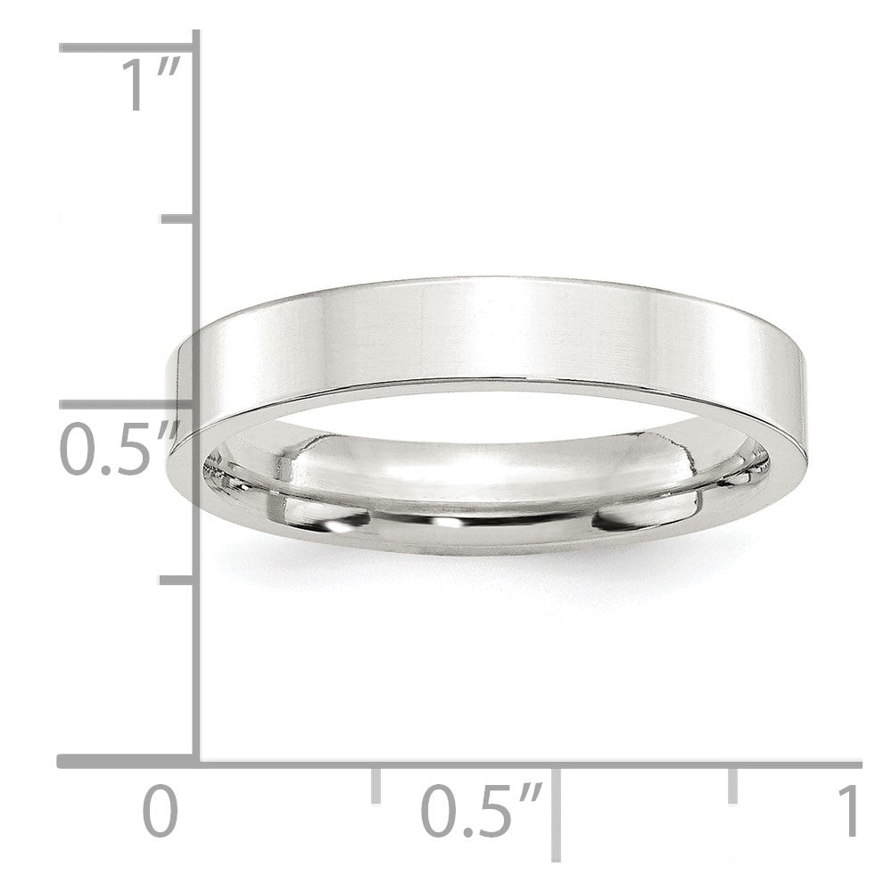 Sterling Silver 4mm Comfort Fit Flat Size 9.5 Band