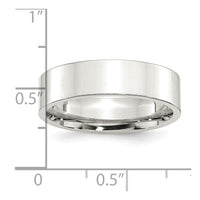 Sterling Silver 6mm Comfort Fit Flat Size 7.5 Band