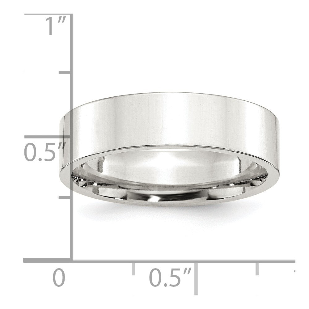 Sterling Silver 6mm Comfort Fit Flat Size 7 Band