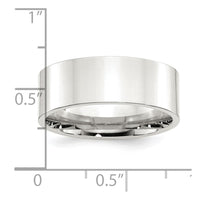 Sterling Silver 8mm Comfort Fit Flat Size 10 Band