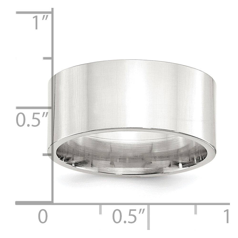 Sterling Silver 10mm Comfort Fit Flat Size 9 Band