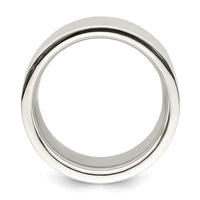 Sterling Silver 12mm Comfort Fit Flat Size 8.5 Band