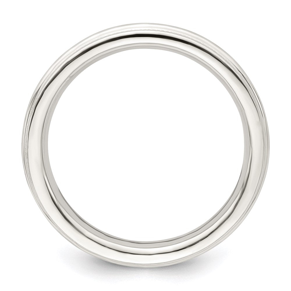 Sterling Silver 3mm Comfort Fit Milgrain Size 8 Band