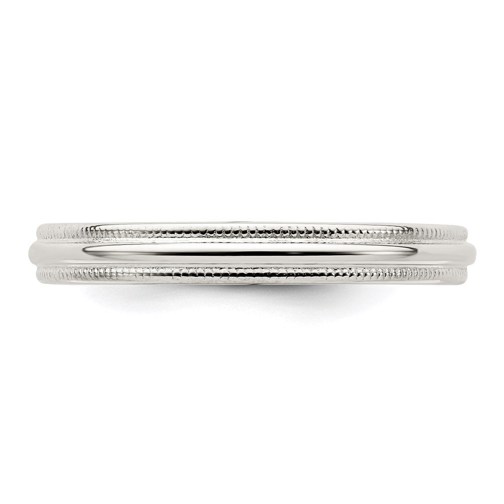 Sterling Silver 3mm Comfort Fit Milgrain Size 8 Band