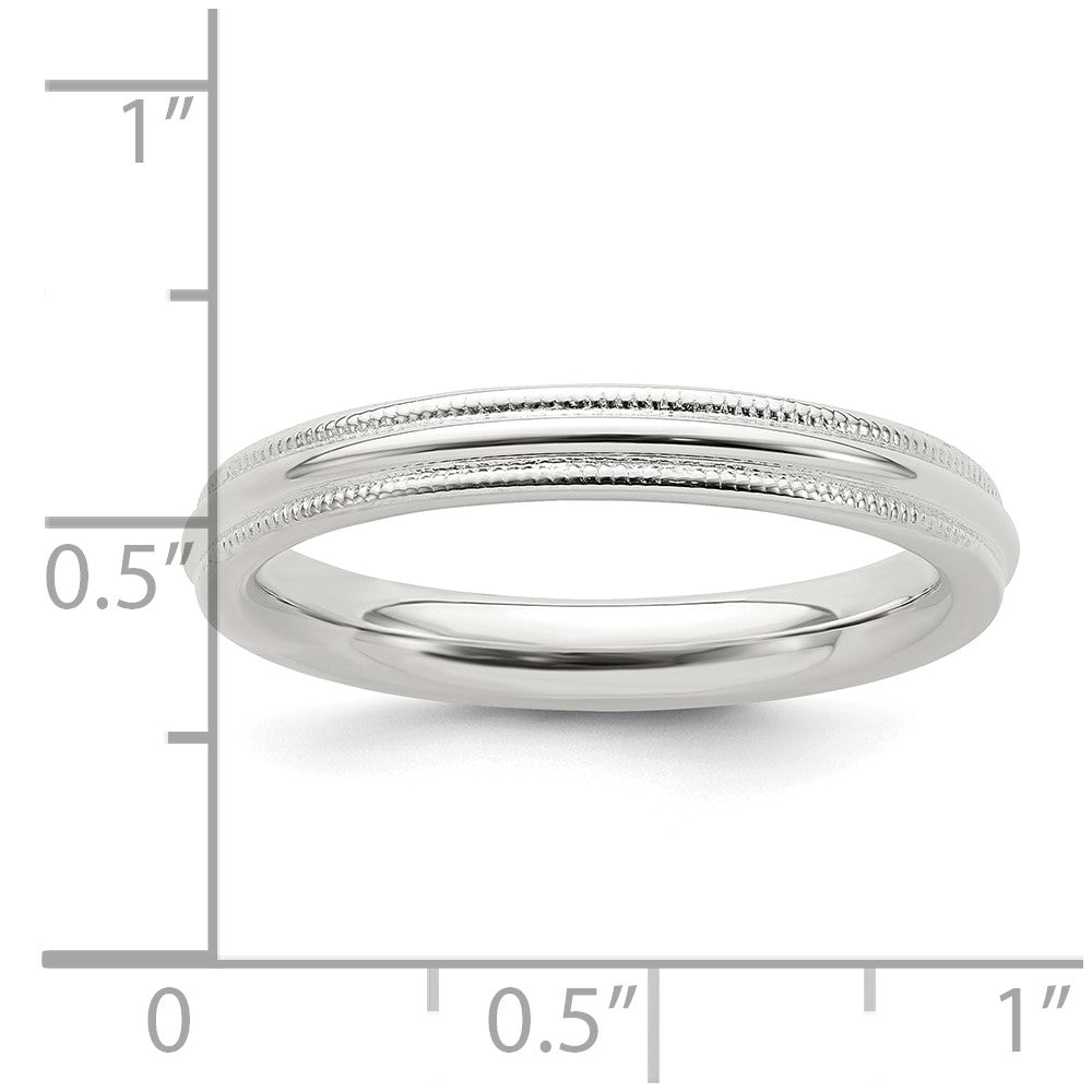 Sterling Silver 3mm Comfort Fit Milgrain Size 13.5 Band