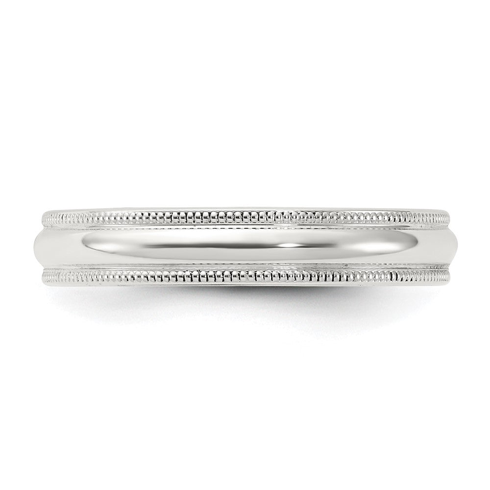 Sterling Silver 4mm Milgrain Comfort Fit Size 4 Band