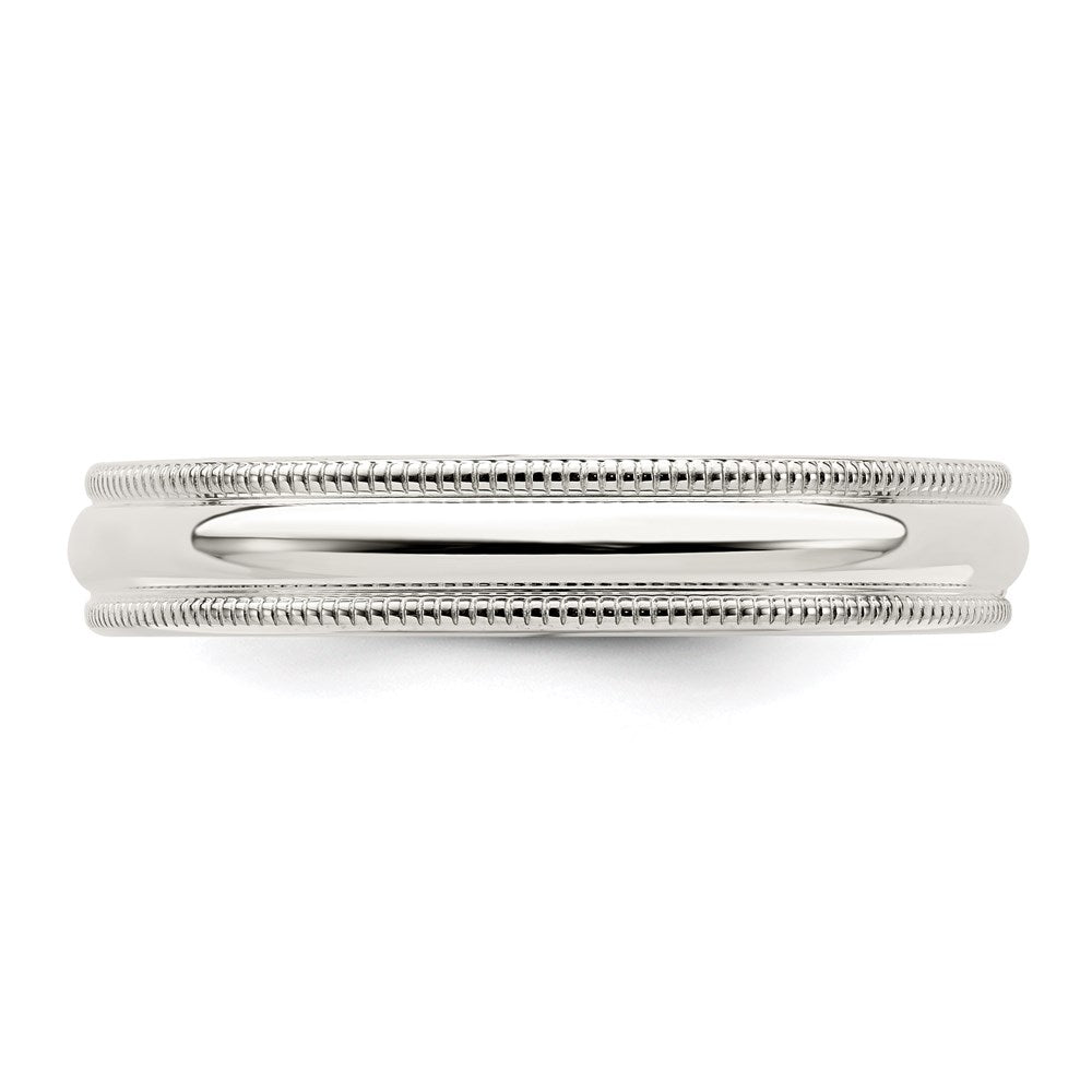 Sterling Silver 4mm Milgrain Comfort Fit Size 5 Band