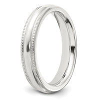 Sterling Silver 4mm Milgrain Comfort Fit Size 10 Band