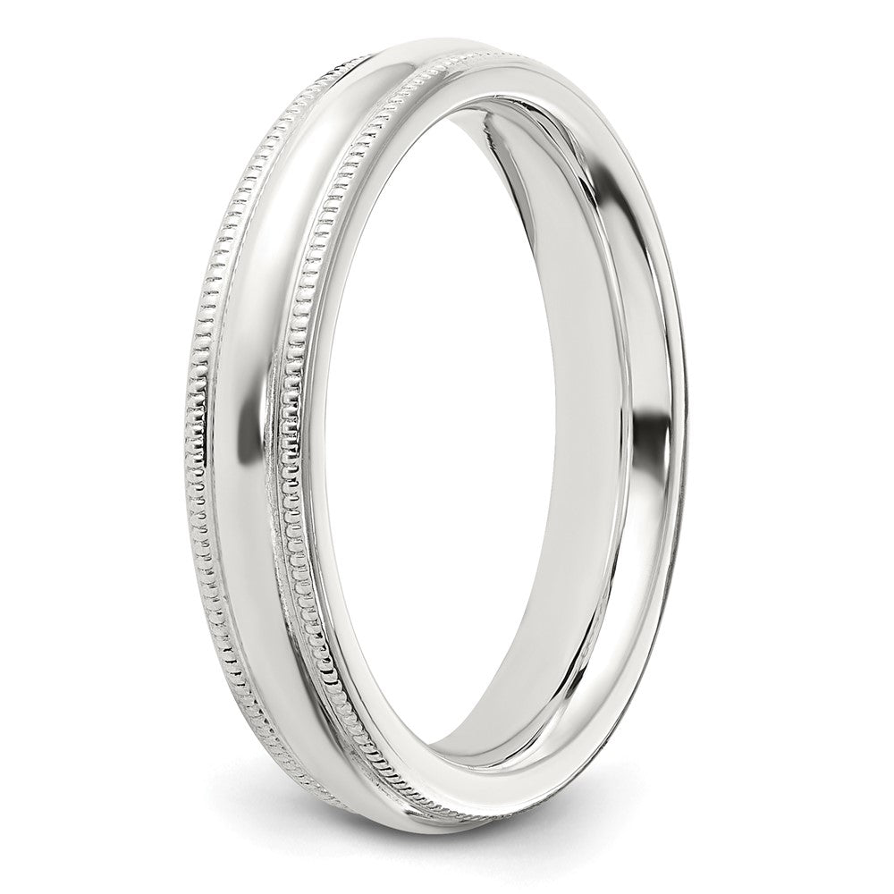 Sterling Silver 4mm Milgrain Comfort Fit Size 7 Band