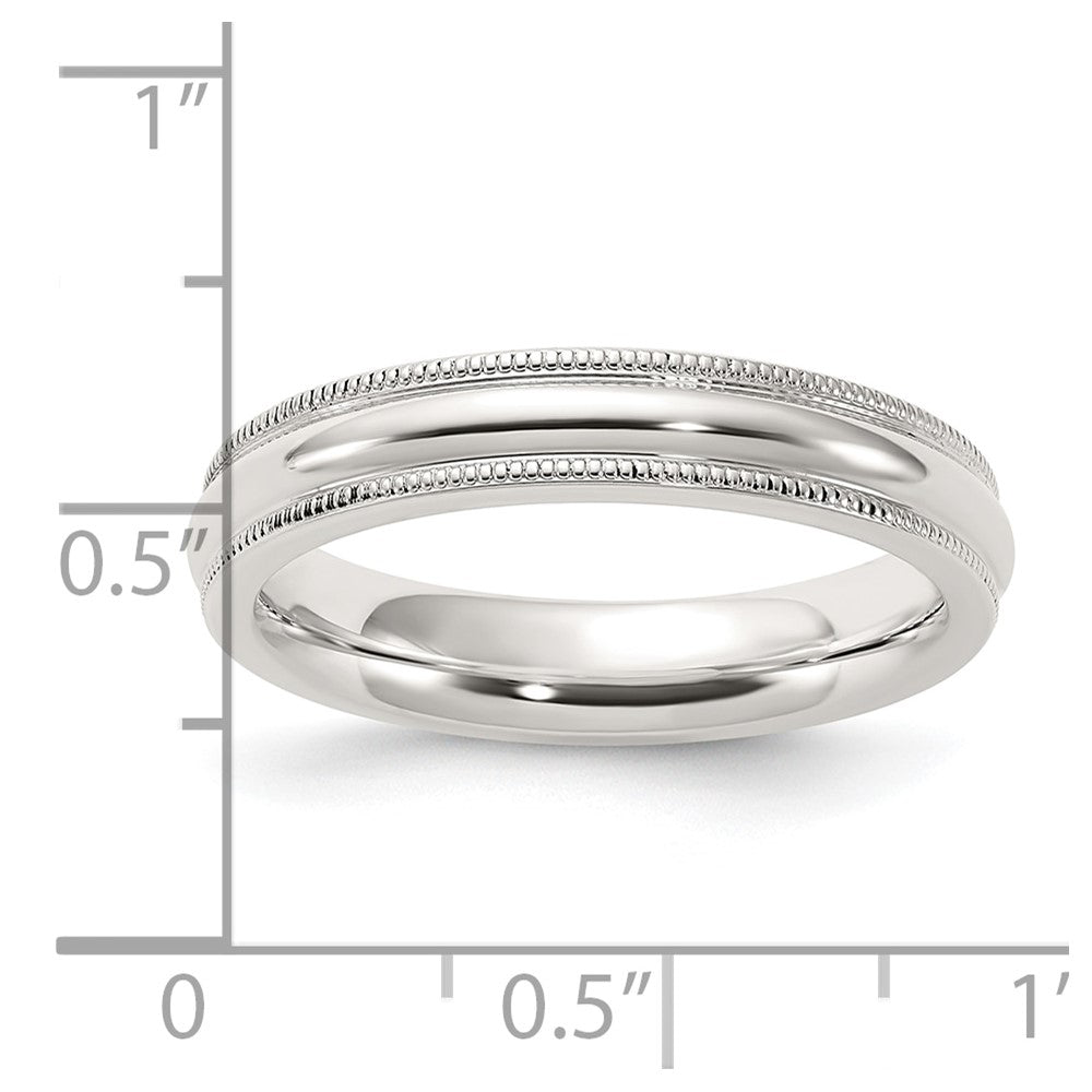 Sterling Silver 4mm Milgrain Comfort Fit Size 5 Band