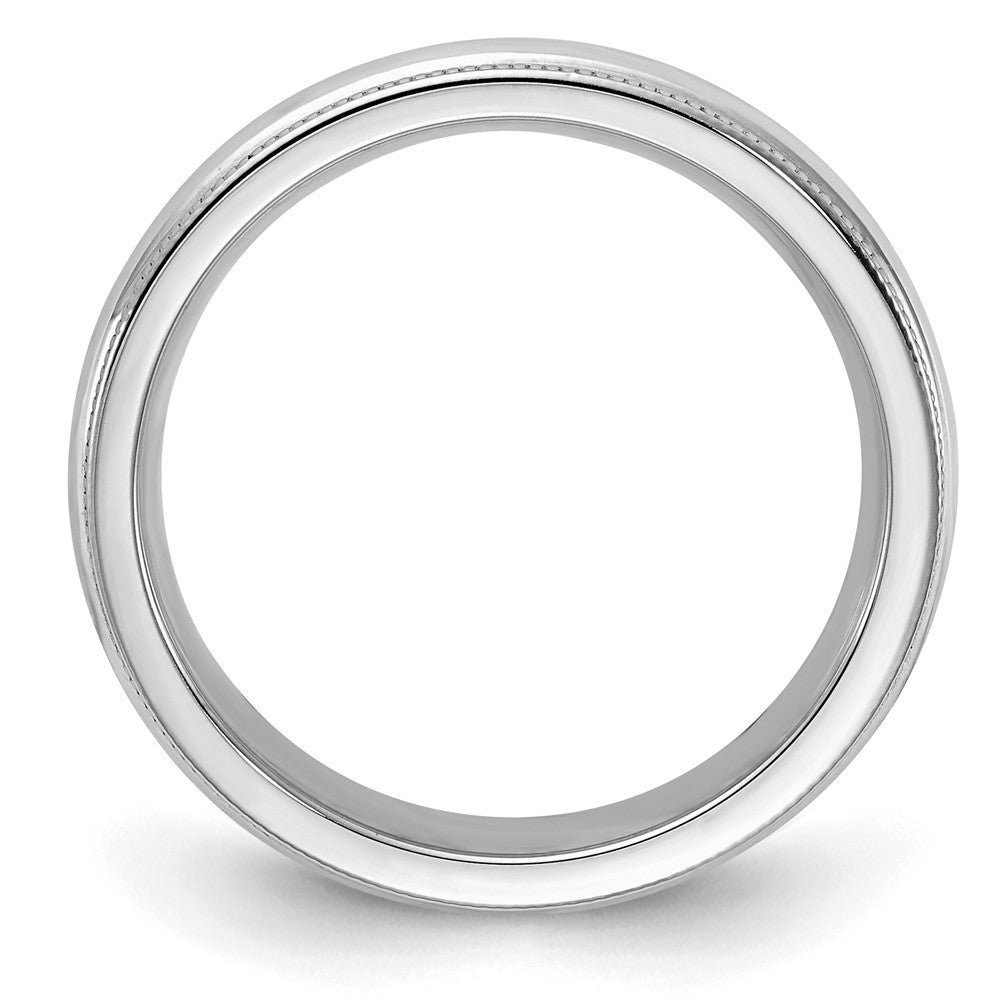 Sterling Silver Rhodium-plated 4mm Comfort Fit Milgrain Size 9.5 Band