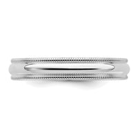 Sterling Silver Rhodium-plated 4mm Comfort Fit Milgrain Size 5 Band
