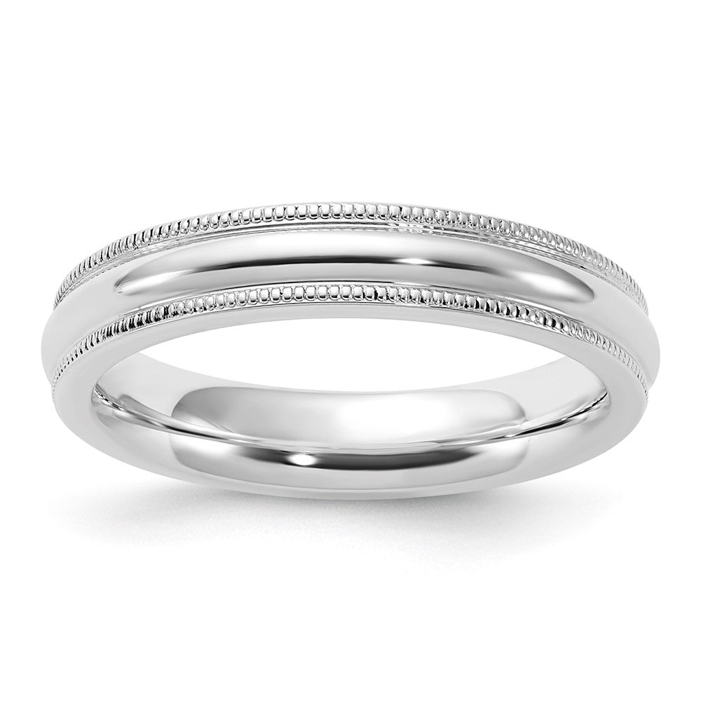 Sterling Silver 4mm Milgrain Comfort Fit Size 7 Band