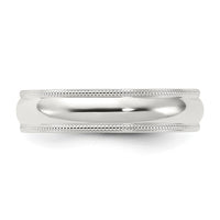 Sterling Silver 5mm Milgrain Comfort Fit Size 11 Band