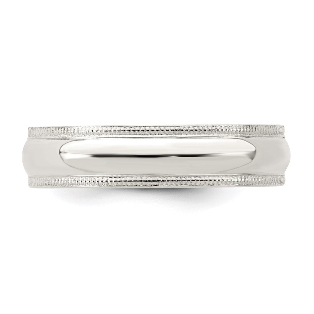 Sterling Silver 5mm Milgrain Comfort Fit Size 10.5 Band