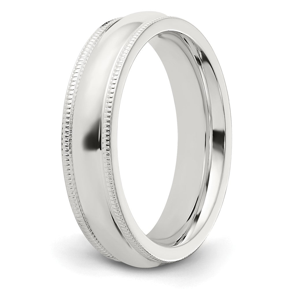 Sterling Silver 5mm Milgrain Comfort Fit Size 9.5 Band