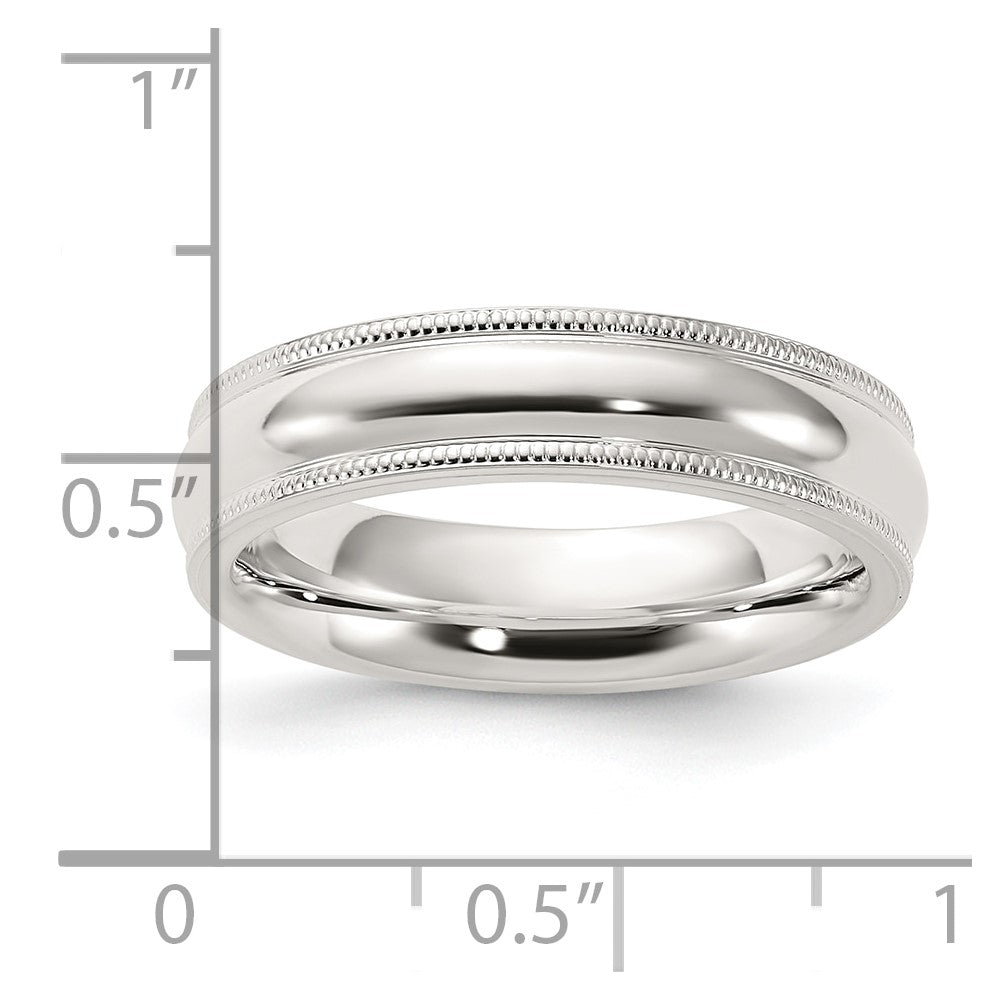 Sterling Silver 5mm Milgrain Comfort Fit Size 8.5 Band