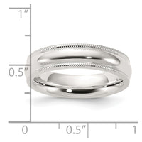 Sterling Silver 5mm Milgrain Comfort Fit Size 12 Band