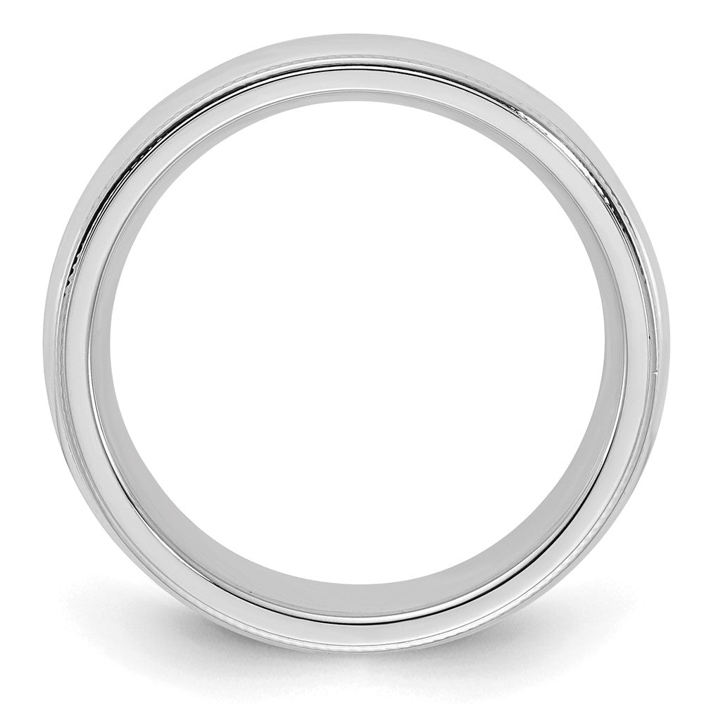 Sterling Silver Rhodium-plated 5mm Comfort Fit Milgrain Size 13 Band