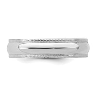 Sterling Silver Rhodium-plated 5mm Comfort Fit Milgrain Size 7.5 Band